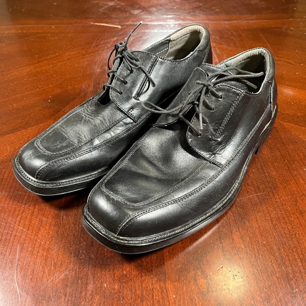 Dockers ProStyle All Motion Comfort Black Leather Bicycle Oxfords Mens 12M Guc